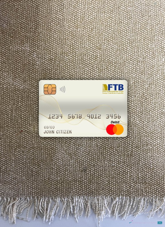 Download Cambodia Foreign Trade bank master debit card photolook front Photoshop template